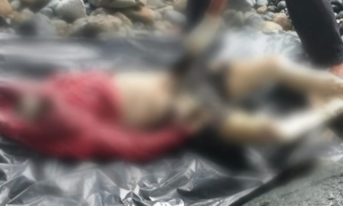Kondisi mayat yang ditemukan warga di Pantai Cukuh Pandan, Pekon Padang Ratu, Limau, Tanggamus, Selasa 15 Juli 2025 | Ist.