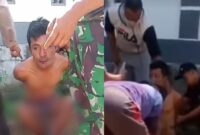 Kolase foto saat pelaku hendak di evakuasi dan saat pertama kali warga menangkapnya, Jumat 18 Juli 2025, siang | Ist.