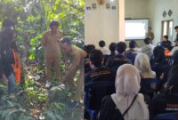 Kolase foto penanaman pohon dan saat pemberian edukasi BPBD Tanggamus dan Unila di Pekon Air Abang, Ulu Belu, Tanggamus, Senin 21 Juli 2025 | Herdi/Media Prioritastv.com.