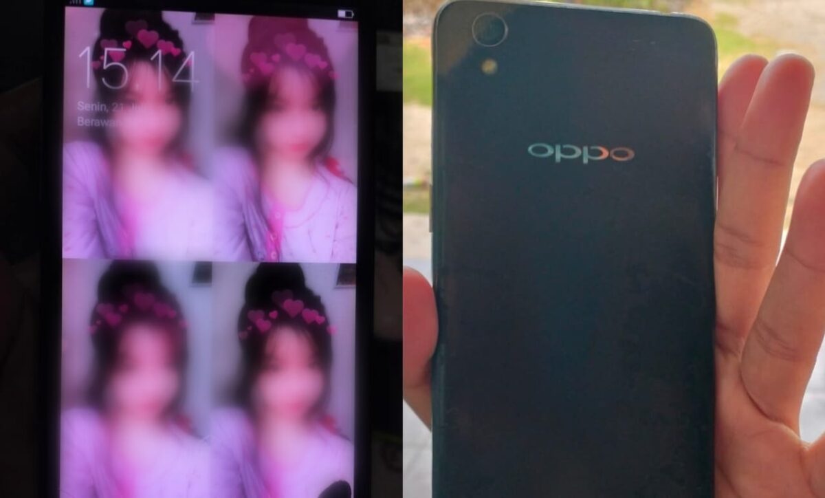 Kolase foto handphone yang ditemukan dan diumumkan di media sosial oleh akun Olga Leonika | Facebook.