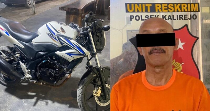 Kolase foto sepeda motor hasil curian yang dibeli tersangka dan tersangka yang ditangkap Polres Lampung Tengah, Sabtu 26 Juli 2025 | Dok. Humas Polres Lampung Tengah.