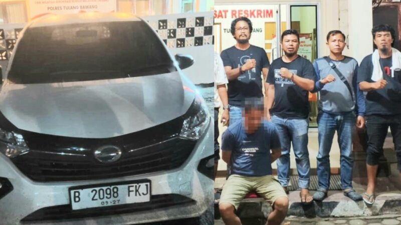 Kolase foto barang bukti mobil yang dibawa para pelaku dan tersangka yang ditangkap polisi | Dok. Humas Polres Tulang Bawang.