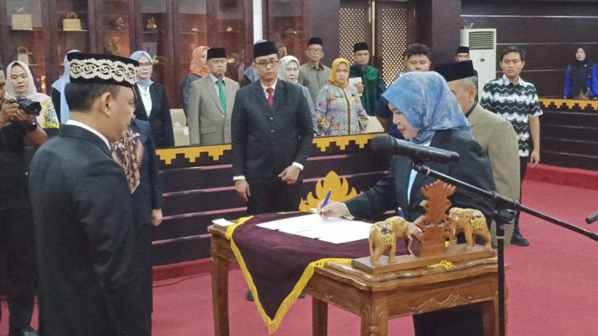 Bayana saat dilantik menjadi Pj Kota Metro, Jumat 25 Juli 2025 | Raditya/Media Prioritastv.com.