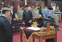 Bayana saat dilantik menjadi Pj Kota Metro, Jumat 25 Juli 2025 | Raditya/Media Prioritastv.com.