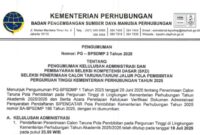 Pengumuman Nomor: PG-BPSDMP 2 Tahun 2025 tertanggal 23 Juli 2025 | Dok. Kemenhub.