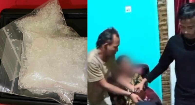Kolase foto barang bukti yang diamankan polisi dan saat tersangka digelandang dari kediamannya | Dok. Humas Polres Tanggamus.