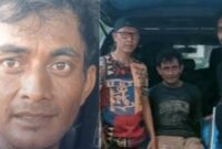 Kolase foto Wajah begis Maryanto alias Hariyanto alias Ariyanto, pemerkosa dan pembunuh bocah 10 tahun berinisial RAZ di Tulang Bawang dan usai ditangkap polisi | Ist.