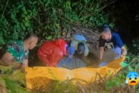 Tim gabungan saat mengevakuasi jasad Beri di Sungai Nagari Berok, Kecamatan Pancung Soal, Kabupaten Pesisir Selatan, Jumat 1 Agustus 2025, malam | Ist.