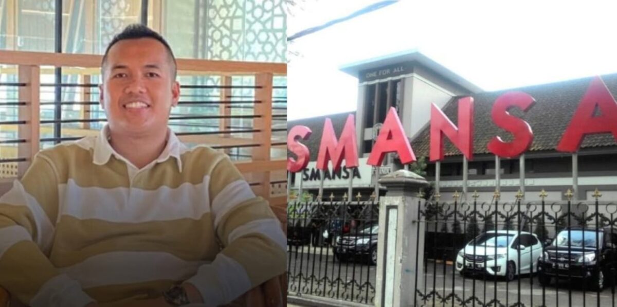 Kolase foto Ardie Richardiansyah dan plang SMAN 1 Bandung, Jawa Barat |