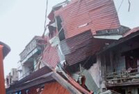 Bangunan yang diterjang Puting Beliung di Pasar Kresik Tuo, Kerinci, Jambi, Sabtu 2 Agustus 2025 | Ist.