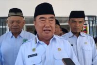 Bupati Tanggamus Moh. Saleh Asnawi saat memberikan keterangan terkait pelaksanaan MTQ Tahun 2026 usai menghadir Muskerda MUI di GFU Islamic Center Kota Agung, Kamis 7 Agustus 2025 | Herdi/Media Prioritastv.com.