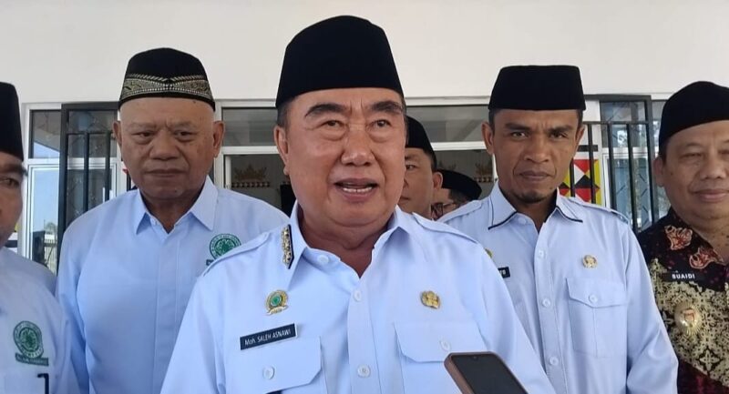 Bupati Tanggamus Moh. Saleh Asnawi saat memberikan keterangan terkait pelaksanaan MTQ Tahun 2026 usai menghadir Muskerda MUI di GFU Islamic Center Kota Agung, Kamis 7 Agustus 2025 | Herdi/Media Prioritastv.com.