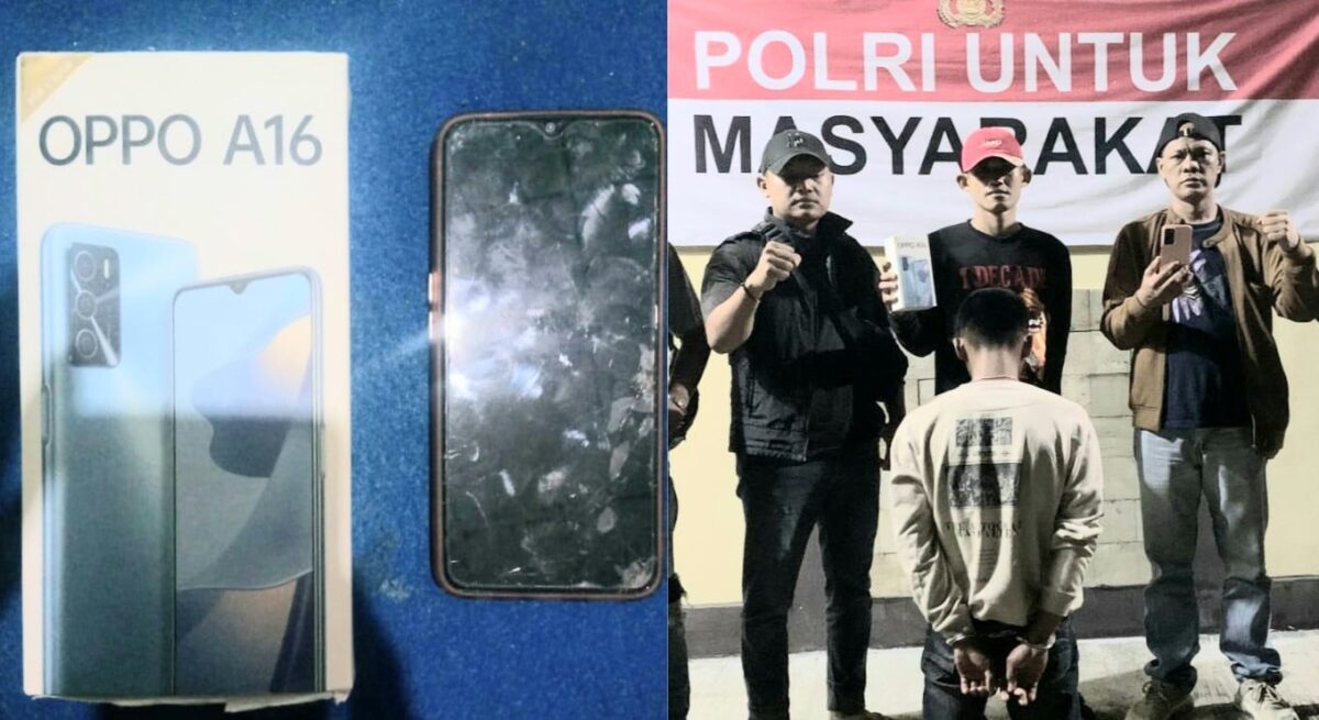 Kolase foto barang bukti yang diamankan dan tersangka TB setelah ditangkap Polsek Wonosobo, Kamis 7 Agustus 2025 | Dok. Humas Polres Tanggamus.