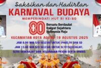 Flyer Informasi Karnaval di Kota Agung, Tanggamus, Selasa 19 Agustus 2025 | Ist.