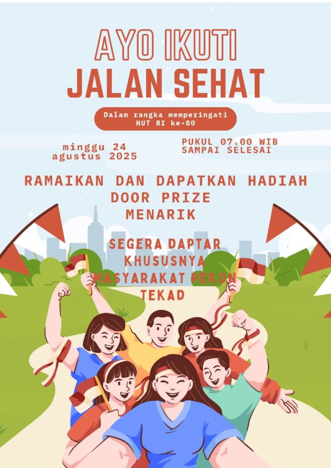
 Flyer Jalan Sehat Pekon Tekad yang diterima Media Prioritastv.com | Ist.