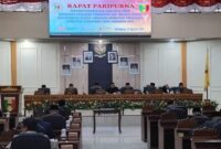 Pelaksanaan Paripurna Penandatanganan MoU KUPA-PPAS 2025 di DPRD Tanggamus, Senin 25 Agustus 2025 | Herdi/Media Prioritastv.com.