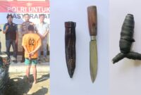 Kolase foto tersangka SY dan barang bukti yang berhasil diamankan Polsek Wonosobo, Selasa 26 Agustus 2025 | Dok. Humas Polres Tanggamus.