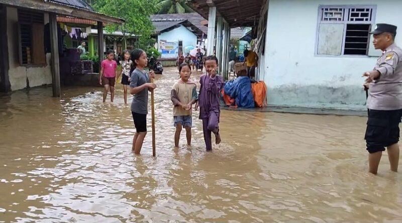 Kondisi banjir di Dusun Sinarmaju Pekon Negarabatin, Kota Agung Barat, Tanggamus, Kamis 28 Agustus 2025 | Herdi/Media Prioritastv.com.