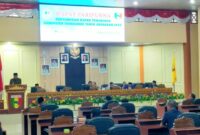 Bupati Tanggamus Moh. Saleh Asnawi saat menyampaikan pidato dalam paripurna RAPBD Perubahan Tahun 2025, Kamis 28 Agustus 2025 | Herdi/Media Prioritastv.com.