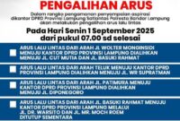 Esok! Sat Lantas Polresta Bandar Lampung Lakukan Pengalihan Arus, Antisipasi Aksi di Lampung