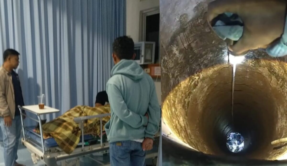 Kolase foto kondisi nenek Samiyem saat berada di rumah sakit Panti Secanti Gisting, Selasa 2 September 2025 dan saat polisi melakukan pemeriksaan sumur pada Senin 1 September 2025, malam | Dok. Humas Polres Tanggamus.