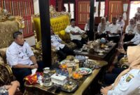 Tim Evaluasi Penataan Desa Provinsi Lampung saat melaksanakan audensi dengan Bupati Tanggamus di Lamban Bulapis Batang, Talang Padang, Rabu 3 September 2025 | Ist.
