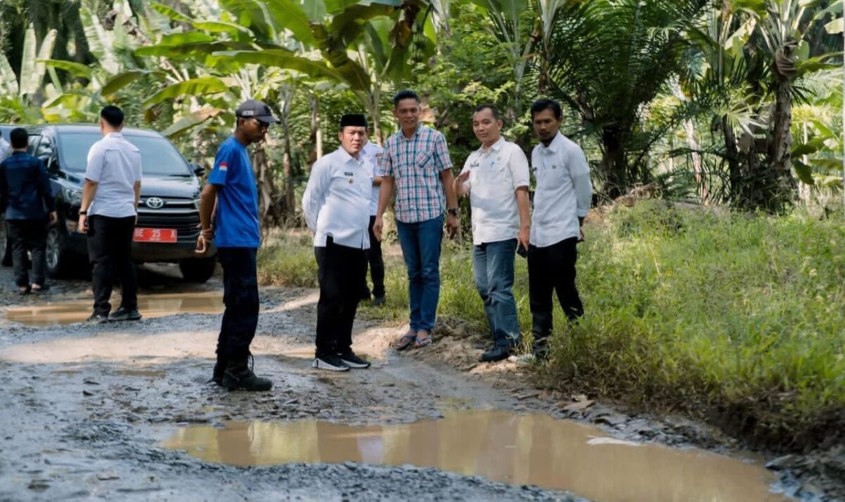Bupati Pesisir Barat Dedi Irawan saat meninjau salah satu jalan yang segera dibangun, Rabu 3 September 2025 | Suroso/Media Prioritastv.com.