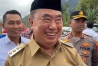 Bupati Tanggamus H. Moh. Saleh Asnawi saat memberikan keterangan usai menghadiri Groundbreaking Hydrogen Pilot Project Plan Ulubelu, Selasa (9/9/2025) lalu |
