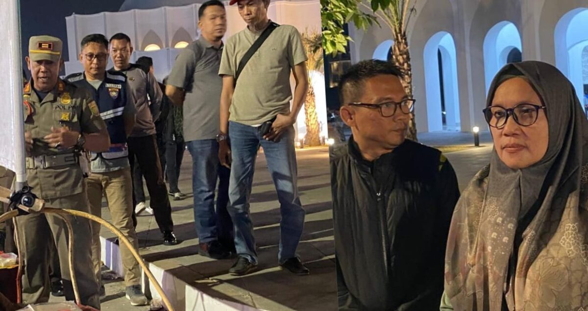 Kolase foto penertiban pedagang di sekitar Masjid Raya Al-Bakri Bandar Lampung, Rabu 17 September 2025, malam | Putra/Media Prioritastv.com.
