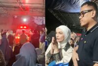 Kolase foto saat jenazah Suyanti tiba di Sukoharjo, Pringsewu dan Putri Zulhas bersama Uya Kuya yang turut datang mengantar langsung jenazah, Kamis 25 September 2025 | Ist.