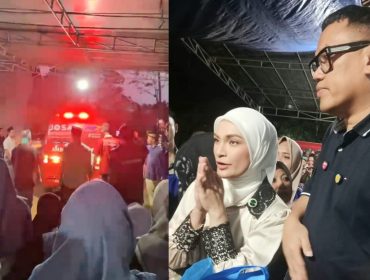 Kolase foto saat jenazah Suyanti tiba di Sukoharjo, Pringsewu dan Putri Zulhas bersama Uya Kuya yang turut datang mengantar langsung jenazah, Kamis 25 September 2025 | Ist.