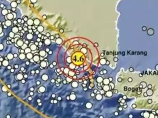 Titik gempa yang mengguncang Kota Agung, Tanggamus, Lampung, Jumat 26 September 2025, malam | Dok. BMKG.