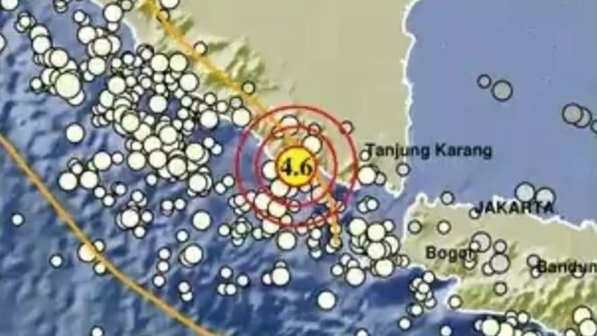 
					Titik gempa yang mengguncang Kota Agung, Tanggamus, Lampung, Jumat 26 September 2025, malam | Dok. BMKG.