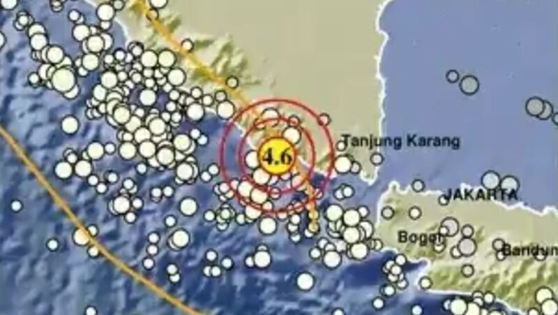 Titik gempa yang mengguncang Kota Agung, Tanggamus, Lampung, Jumat 26 September 2025, malam | Dok. BMKG.