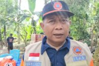 Kalak BPBD Tanggamus, Irvan Wahyudi saat memberikan keterangan di Pekon Sidodadi, Semaka, Sabtu 27 September 2025 | Herdi/Media Prioritastv.com.