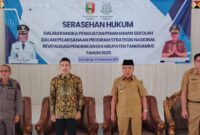 Kajari Tanggamus, Adi Fakhrudin saat menghadiri saresehan hukum di Islamic Center, Kota Agung, Senin 29 September 2025 | Herdi/Media Prioritastv.com.