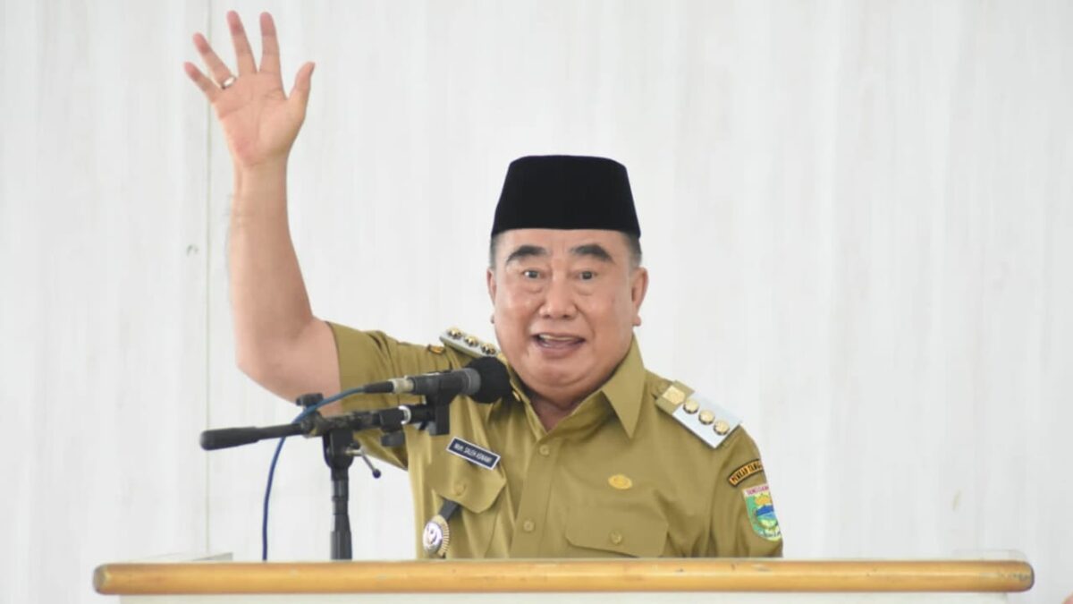 Bupati Tanggamus, Moh. Saleh Asnawi saat menyampaikan sambutan dalam saresehan hukum di Islamic Center Kota Agung, Senin 29 September 2025 | Herdi/Media Prioritastv.com.
