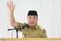 Bupati Tanggamus, Moh. Saleh Asnawi saat menyampaikan sambutan dalam saresehan hukum di Islamic Center Kota Agung, Senin 29 September 2025 | Herdi/Media Prioritastv.com.