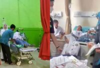 Kolase foto saat para pelajar lampung utara mengalami keracunan MBG, Senin 29 September 2025 | Dok : Tangkapan Layar Video.