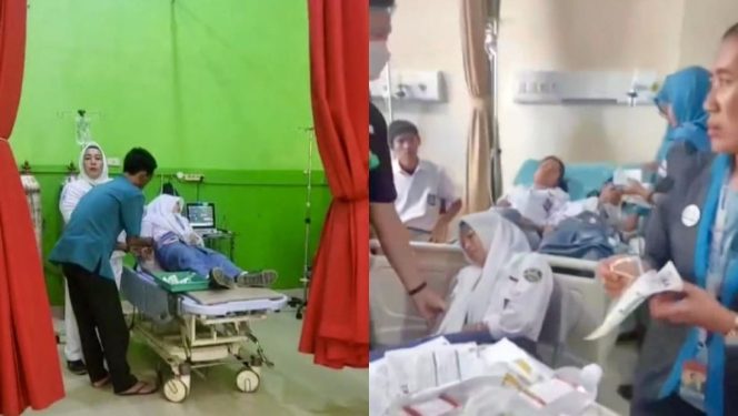 
					Kolase foto saat para pelajar lampung utara mengalami keracunan MBG, Senin 29 September 2025 | Dok : Tangkapan Layar Video.