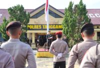 Kapolres Tanggamus AKBP Rahmad Sujatmiko memimpin upacara Hari Kesaktian Pancasila 2025 di Mapolres setempat, Rabu 1 Oktober 2025 | Dok. Humas Polres Tanggamus.