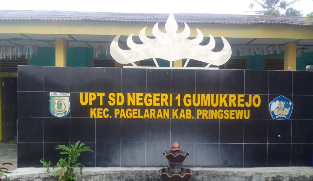 Plang SD Negeri 1 Gumukreje, Pagelaran, Pringsewu | Davit/Media Prioritastv.com.