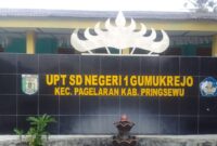 Plang SD Negeri 1 Gumukreje, Pagelaran, Pringsewu | Davit/Media Prioritastv.com.