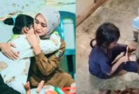 Kolase foto saat ibunda S menceritakan kesedihan kepada Wagub Jihan dan saat S dalam cengkraman rantai di rumahnya | Ist.