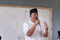 Agus Ciek Yamin saat memberikan sambutan di Ponpes Al Qodir Batu Tegi, Tanggamus, Jumat 3 Oktober 2025, lalu | Asrul Ariski/Media Prioritastv.com.