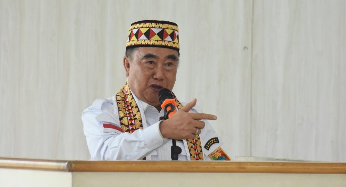 Bupati Tanggamus, H. Moh. Saleh Asnawi saat memberikan sambutan | Foto : Dokumentasi.