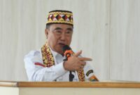 Bupati Tanggamus, H. Moh. Saleh Asnawi saat memberikan sambutan | Foto : Dokumentasi.