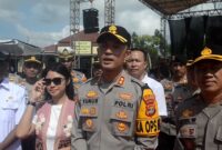 Kapolres Pringsewu AKBP M. Yunnus Saputra memberikan keterangan kepada awak media usai membuka Pringsewu Cultural Festival Kapolres Cup II di halaman Mapolres Pringsewu, Rabu (15/10/2025).(Prioritas tv.com/Foto:Lailatun)
