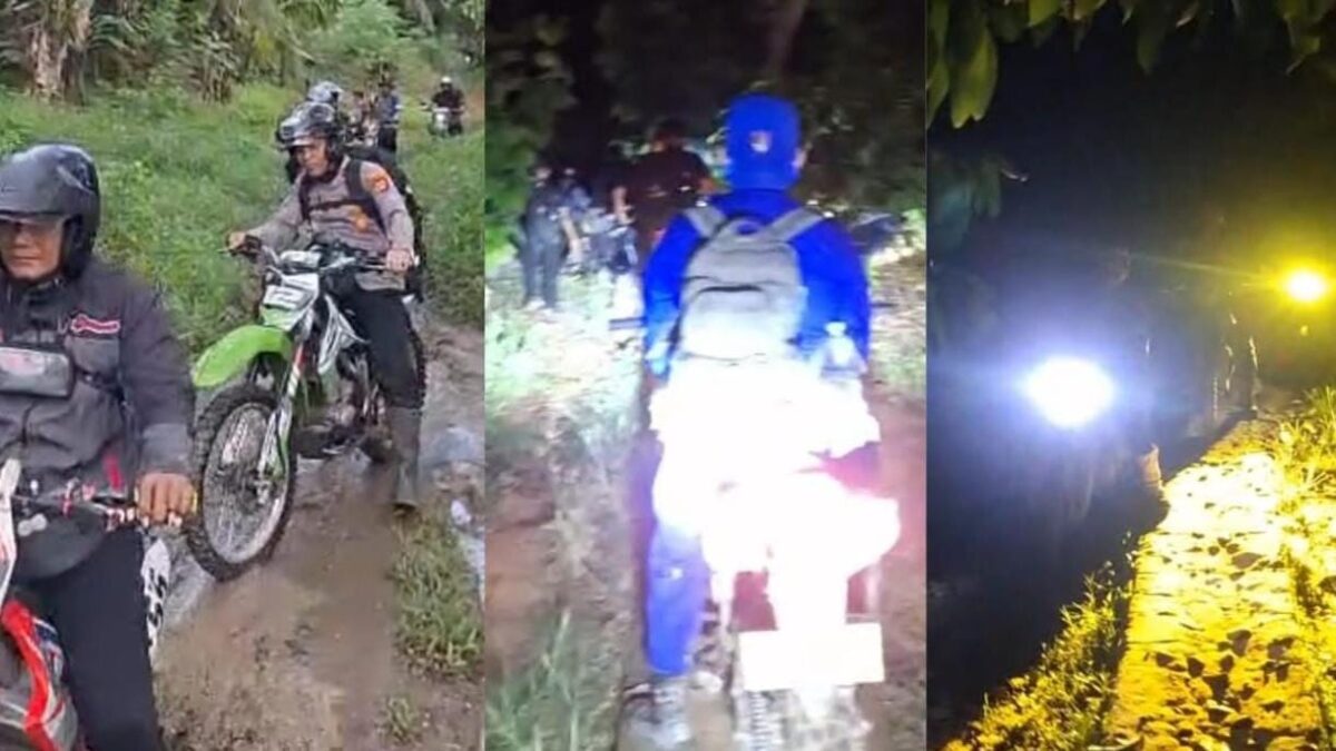 Kolase foto saat rombongan Kapolres Tanggamus berangkat menjelang siang dan tiba pada pukul 20.00 WIB, Jumat 31 Oktober 2025 | Dok. Ist.
