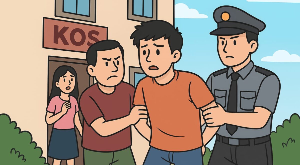 Ilustrasi Mahasiswa Pringsewu yang diamankan warga dan polisi lantaran mencuri pakaian dalam mahasiswi, Sabtu 8 November 2025 | Foto : Ilustrasi.